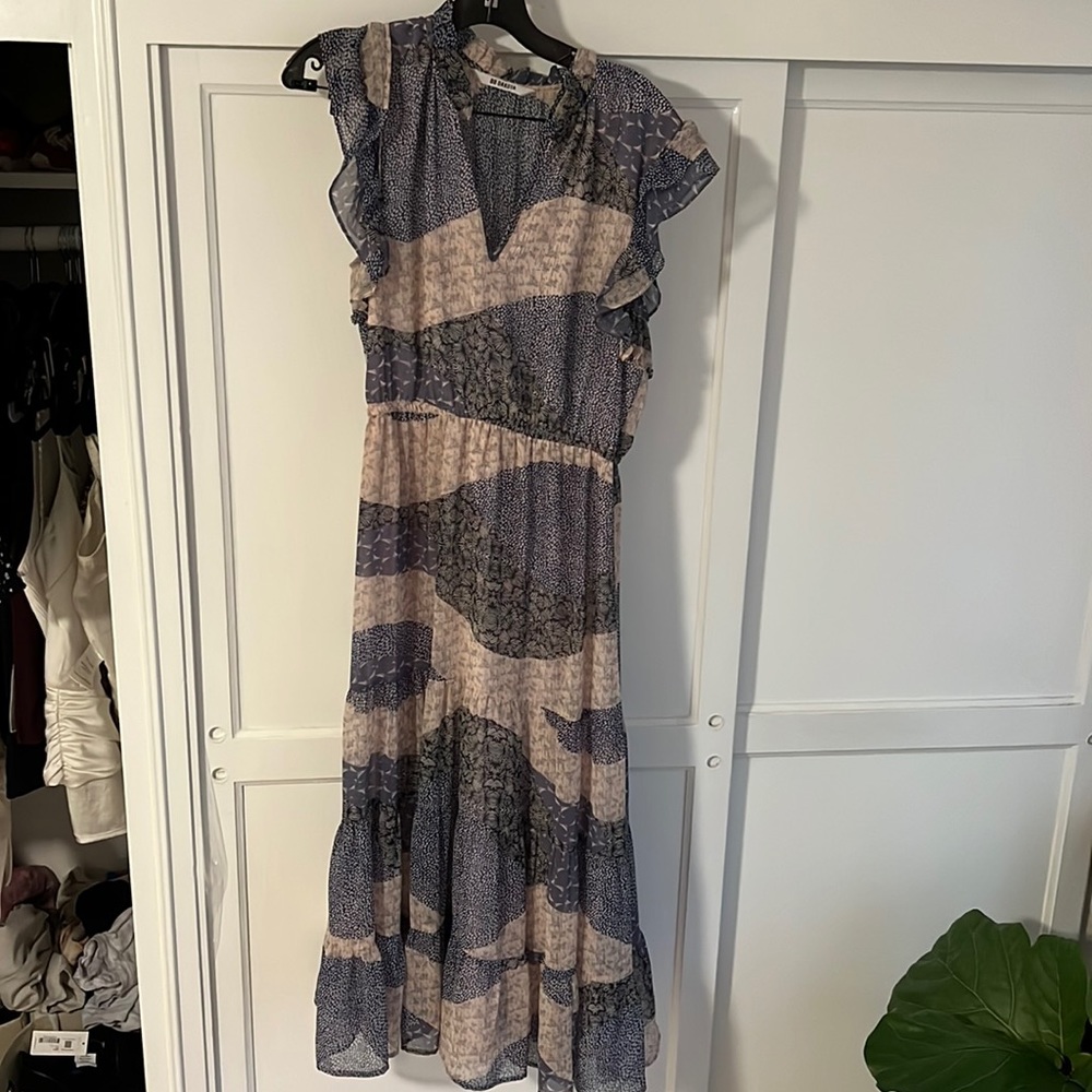 bb dakota patchwork dress in lavender